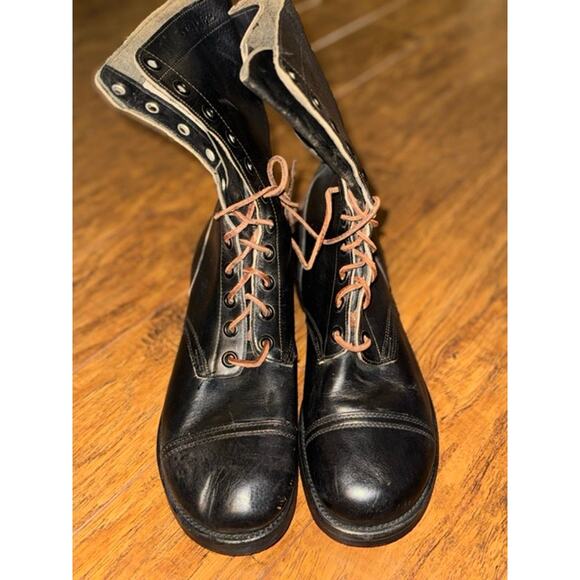 Vintage Military Combat Boots – Men’s Size 9.5 – Black Leather - Picture 1 of 6